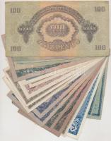 22db vegyes korona, pengő bankjegy T:vegyes