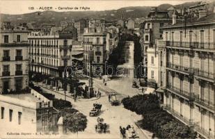 Algiers, Alger; Carrefour de lAgha / Agha crossroads, carriage