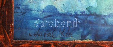 Antal Irén (1903-1999): Vízparton, akvarell, papír, jelzett, üvegezett fa keretben, 26×36 cm