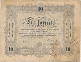 1848. 10Ft Kossuth bankó T:III,III- Adamo G111