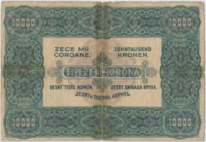 1920. 10.000K "Orell Füssli Zürich" piros sorozat- és sorszámmal T:IV ragasztott