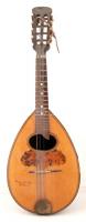 cca 1900 Campanello doro Sicilia olasz mandolin, a test peremén kis sérüléssel, két húrja hiányzik, további két húrja sérült, h: 63,5 cm
