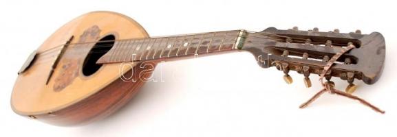 cca 1900 Campanello d'oro Sicilia olasz mandolin, a test peremén kis sérüléssel, két húrja hián...