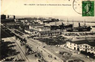 Algiers, Alger; 'Les Quais et le Boulevard de la République' / the port and the Republic avenue (EK)