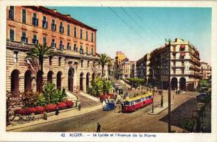 Algiers, Alger; 'Le Lycée et l'Avenue de la Marne' / grammar school, Marne Avenue