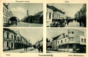 Dunaszerdahely, Fő uta, járási hitelszövetkezet / main street, multi-view (EB)