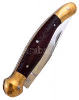 Szalontai zsebkés nemesfa nyéllel, acél pengével, jelzett, jó állapotban, h: 18 cm