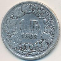 Svájc 1903B 1Fr Ag T:3 Switzerland 1903B 1 Franc Ag C:F