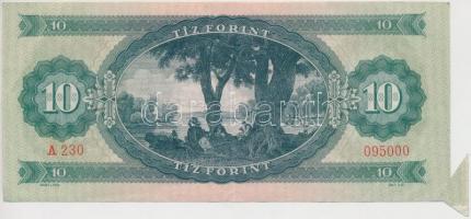 1969. 10Ft bal alsó sarkon ívbehajlási hiba miatti vágáshiba, ívszéles többlettel T:III