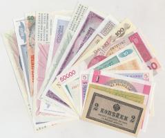 16db-os vegyes külföldi bankjegy tétel, közte Jugoszlávia, Kazahsztán, Peru T:I,I- 16pcs of various banknotes, including Yugoslavia, Kazakhstan, Peru C:UNC,AU