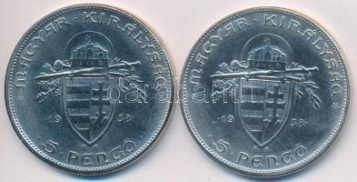 1938. 5P Fe "Szent István" modern replika (2x) T:2,2-