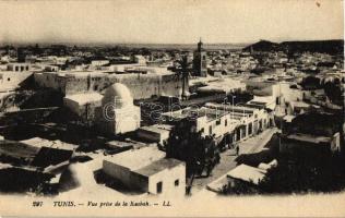 Tunis, Vue prise de la Kasbach / view from Kasbach, from postcard booklet
