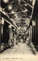 Tunis, Souk-El-Trouk, interior, from postcard booklet