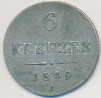 Ausztria 1849A 6kr Ag T:2- kis patina  Austria 1849A 6 Kreuzer Ag C:VF small patina