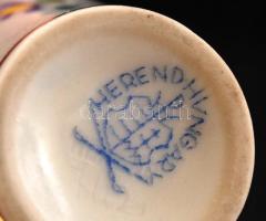 Herendi mini fedeles váza, kézzel festett, jelzett, hibátlan, m:8,5 cm