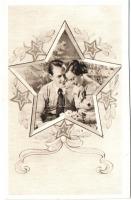 27 db RÉGI használatlan jó minőségű motívumlap; romantikus párok szerelmes üdvözlőlapjai / 27 old un...