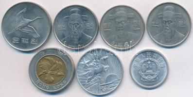 Vegyes: Dél-Korae 1982. 100W + 1984. 500W + 1986. 100W (2x) + Észak-Korea 1978. 50Ch + Hongkong 1994...