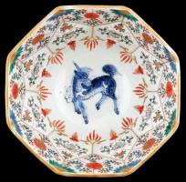 Kínai kis tálka és váza, hibátlan, jelzett, m: 9,5 cm, d: 16 cm, m: 8 cm/ Chinese vase and a small b...