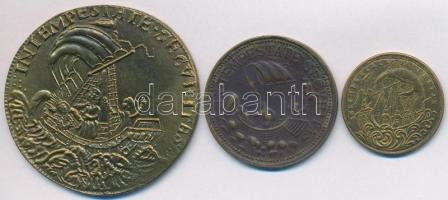 DN "Szent György" Cu emlékérem utánveretek (3xklf) (34mm) T:2-3