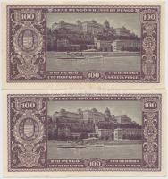 1945. 100P "BÜNTETÉS" szóban "N" felett lemezhiba (4x) ebből 2db sorszámkövető é...