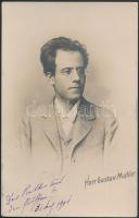 1901 Gustav Mahler (1860-1911) zeneszerző saját kézzel írt képeslapja Rudolf Cahn-Speyer (1881-1940) zeneszerző lányának / Autograph written photo card of Gustav Mahler to the daughter of composer Rudolf Cahn-Speyer