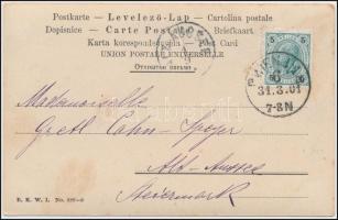 1901 Gustav Mahler (1860-1911) zeneszerző saját kézzel írt képeslapja Rudolf Cahn-Speyer (1881-1940)...