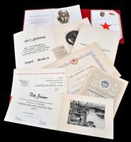 10db vegyes szocialista kitüntetést adományozó okirat, kitüntető oklevél, igazolvány