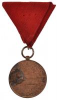 1898. "Jubileumi Emlékérem Fegyveres Erő Számára" Br kitüntetés mellszalaggal T:2 patina
...