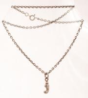 Ezüst(Ag) nyaklánc medállal, jelzett, h: 42 cm, br: 11,2 g