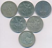 Szovjetunió 1965-1977. 1R Cu-Ni-Zn (6x) T:2
Soviet Union 1965-1977. 1 Rouble Cu-Ni-Zn (6x) C:XF