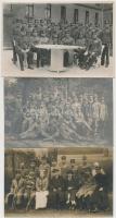 cca 1916 3 db katonai csoportkép fotólapon