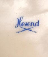 Herendi rózsás bonbonier, kézzel festett, jelzett,  apró lepattanás a rózsán, h:17 cm, m:10 cm