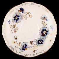 Zsolnay búzavirág mintás mokkás csésze és csészealj, kézzel festett, jelzett, hibátlan