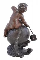 Olvashatatlan jelzéssel: Puttós tintatartó, spiáter, kopottas, m:17cm