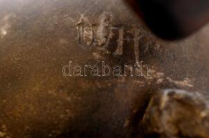 Olvashatatlan jelzéssel: Puttós tintatartó, spiáter, kopottas, m:17cm