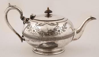 E.P.B.N: 1859 Ezüstözött teás kancsó,jelzett, 15x27cm