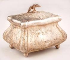 G. Unioun ezüstözött cukortartó, jelzett, 12x9x13cm