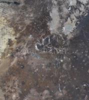 Régi, díszes cukortartó, fém, jelzett, 8x14x9cm