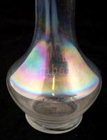 Régi, cseh irizáló üvegváza, hibátlan, m:20cm