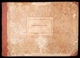 1958 Lakónyilvántartó könyv a Bp. VIII. Dob u. 3. sz. lakóinak névjegyzékével, laza, kissé kopott fé...