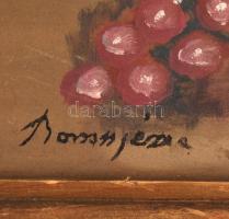 Boross jelzéssel: Gyümölcscsendélet. Vegyes technika, farost, keretben, 37×67 cm