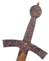 2 db dísztőr, rezezett fém, h:39 cm