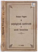 Balassa Frigyes: A cséplőgépek szerkezete és azok kezelése. Tankönyv gyanánt engedélyezve a M.Kir. Kereskedelemügyi és Földmívelésügyi Minisztériumok által. Bp., Fővárosi Nyomda Rt. II. kiadás. Kiadói egészvászon kötés, gerincnél szakadt, ábrákkal illusztrált, kopottas állapotban.