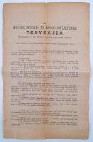 1891 A hülyék nevelő- és ápoló intézetének tervrajza. A felvétel szabályai. Bp., I. Alkotás u. Szakadással