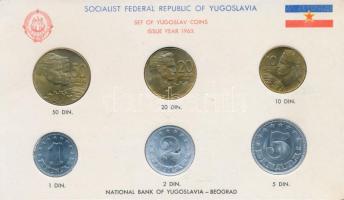 Jugoszlávia 1963. 1D-50D (6xklf) fémpénz szett tokban T:1,1- Yugoslavia 1963. 1 Dinar - 50 Dinara (6xdiff) coin set in case C:UNC,AU