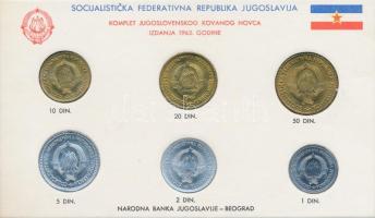 Jugoszlávia 1963. 1D-50D (6xklf) fémpénz szett tokban T:1,1-
Yugoslavia 1963. 1 Dinar - 50 Dinara (...