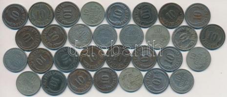 65db vegyes magyar és külföldi fémpénz, közte 10 fillérek a korona, pengő időszakból, szovjet, brit ...