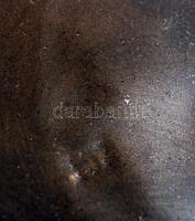 Schütz Blansko puttós fali tál, kézzel festett mázas fajansz, jelzett, kopott, d:36 cm / Schutz Blan...