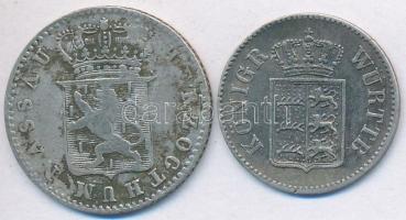Német Államok / Nassau 1833. 6kr Ag + Württemberg 1855. 3kr Ag T:3,2-
German States / Nassau 1833. ...