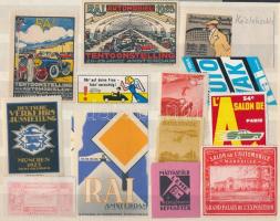 13 db régi, közlekedés témájú levélzáró, reklámbélyeg / Transportation poster stamps